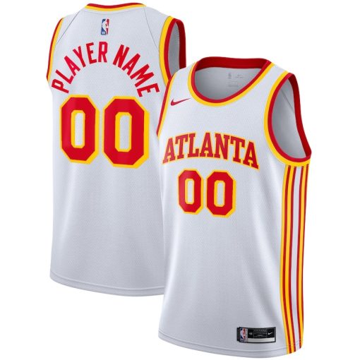Nike Atlanta Hawks Custom Unisex Swingman Jersey - Association Edition - White - Image 3