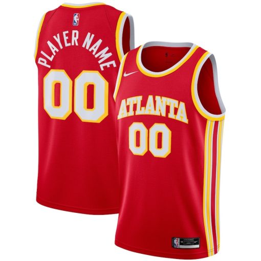 Nike Atlanta Hawks Custom Unisex Swingman Jersey - Icon Edition - Red - Image 3