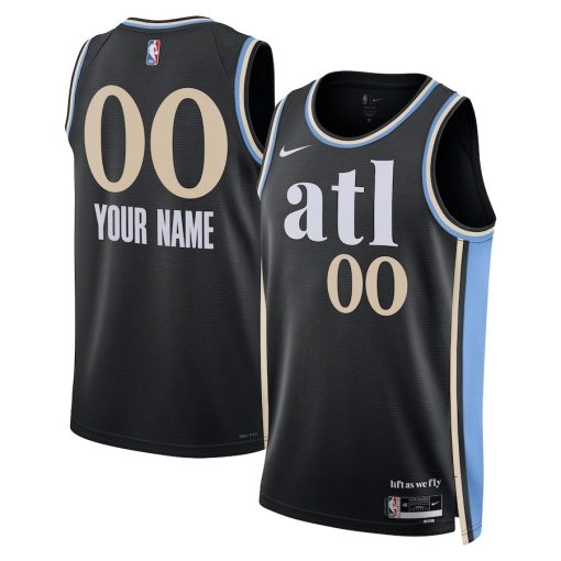 Nike Atlanta Hawks Custom Unisex Swingman Jersey - City Edition - Black - Image 3