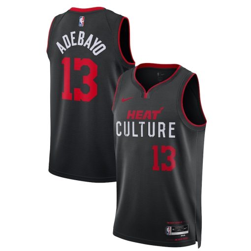 Nike Miami Heat #13 Bam Adebayo Unisex  Swingman Jersey - Black - City Edition - Image 3