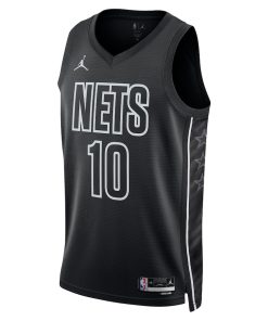 Jordan Brooklyn Nets #10 Ben Simmons Unisex Swingman Jersey - Statement Edition - Black
