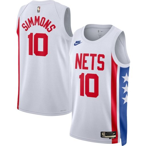 Nike Brooklyn Nets #10 Ben Simmons Unisex Swingman Jersey - Classic Edition - White - Image 3