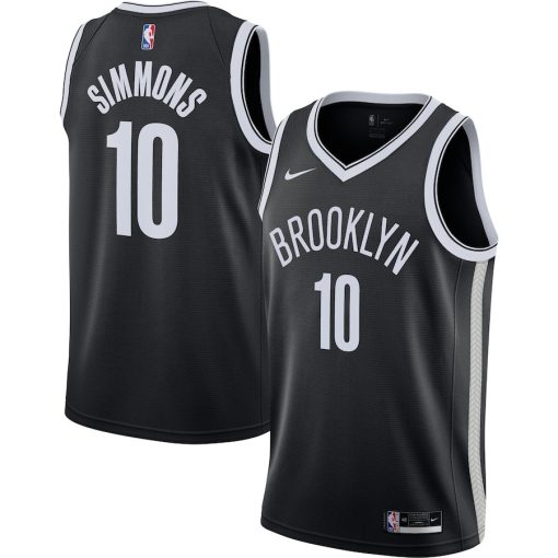 Nike Brooklyn Nets #10 Ben Simmons Unisex Swingman Jersey - Icon Edition - Black - Image 3