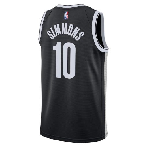 Nike Brooklyn Nets #10 Ben Simmons Unisex Swingman Jersey - Icon Edition - Black - Image 2