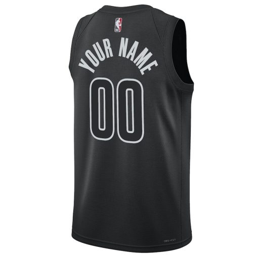 Jordan Brooklyn Nets Custom Unisex Swingman Jersey - Statement Edition - Black - Image 2