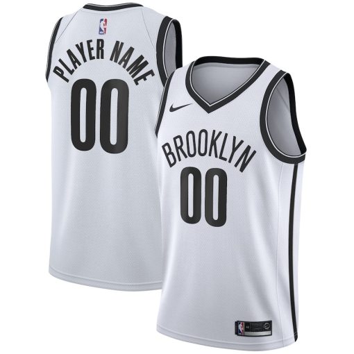 Nike Brooklyn Nets   Swingman Unisex Custom Jersey - Association Edition - White - Image 3