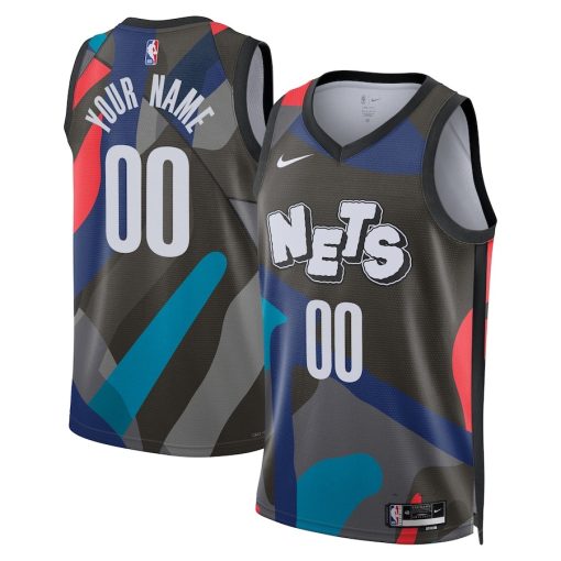 Nike Brooklyn Nets Custom Unisex Swingman Jersey - City Edition - Black - Image 3