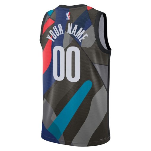 Nike Brooklyn Nets Custom Unisex Swingman Jersey - City Edition - Black - Image 2