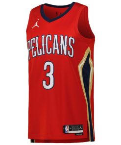 Jordan New Orleans Pelicans #3 CJ McCollum Unisex Swingman Jersey - Statement Edition - Red