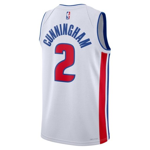 Nike Detroit Pistons #2 Cade Cunningham Unisex Swingman Jersey - Association Edition - White - Image 2
