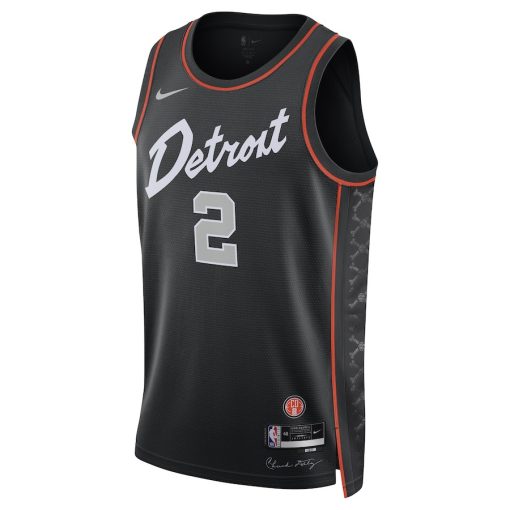 Nike Detroit Pistons #2 Cade Cunningham Unisex  Swingman Jersey - City Edition - Black