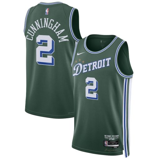 Nike Detroit Pistons #2 Cade Cunningham Unisex  Swingman Jersey - City Edition - Green - Image 3