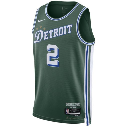 Nike Detroit Pistons #2 Cade Cunningham Unisex  Swingman Jersey - City Edition - Green