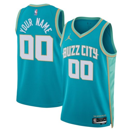 Jordan Charlotte Hornets Custom Unisex Swingman Jersey - City Edition - Teal - Image 3