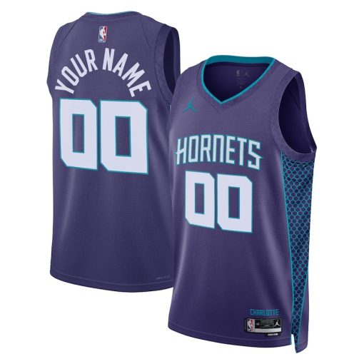 Jordan Charlotte Hornets Custom Unisex Swingman Jersey - Statement Edition - Teal - Image 3