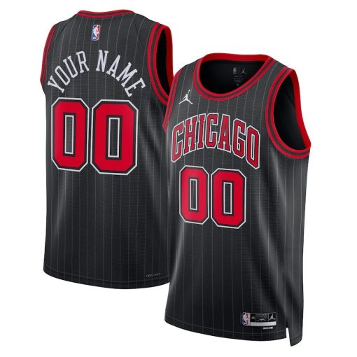 Jordan Chicago Bulls Custom Unisex Swingman Jersey - Statement Edition - Black - Image 3