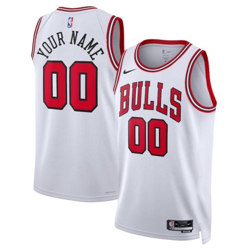 Nike Chicago Bulls Custom Unisex Swingman Jersey - Association Edition - White - Image 3