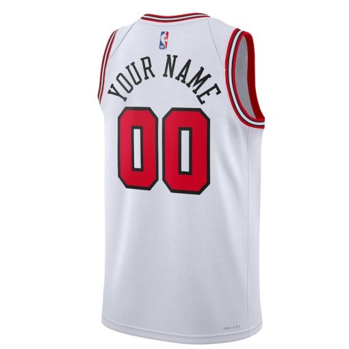 Nike Chicago Bulls Custom Unisex Swingman Jersey - Association Edition - White - Image 2