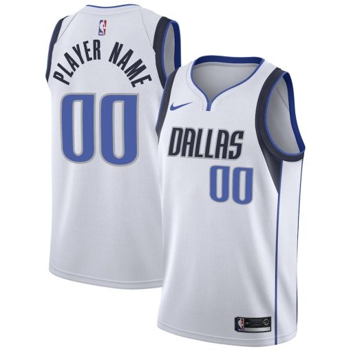 Nike Dallas Mavericks Custom Unisex Swingman Jersey - Association Edition - White - Image 3