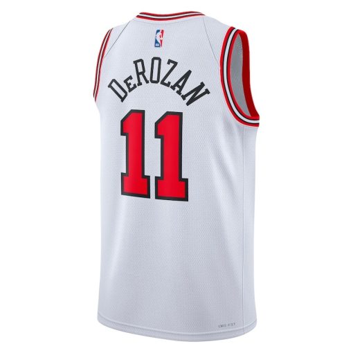 Nike Chicago Bulls #11 DeMar DeRozan Unisex Swingman Player Jersey - Association Edition - White - Image 2