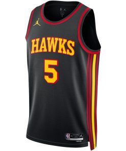 Jordan Atlanta Hawks #5 Dejounte Murray Unisex Swingman Jersey - Statement Edition - Black