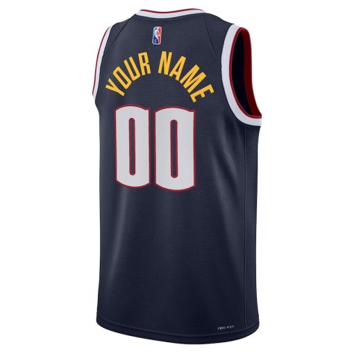 Nike Denver Nuggets Custom Unisex Swingman Jersey - Icon Edition - Navy - Image 2