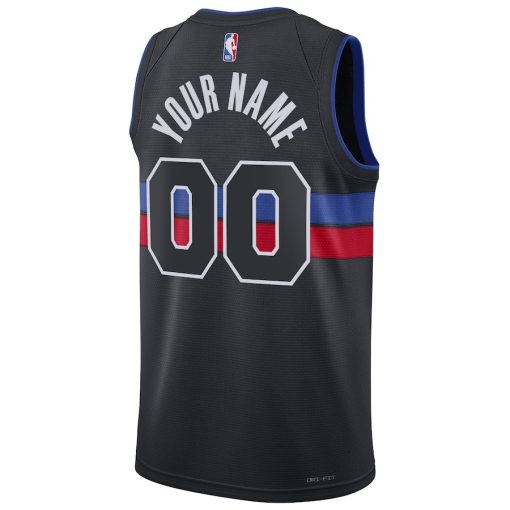 Jordan Detroit Pistons Custom Unisex Swingman Jersey - Statement Edition - Blue - Image 2