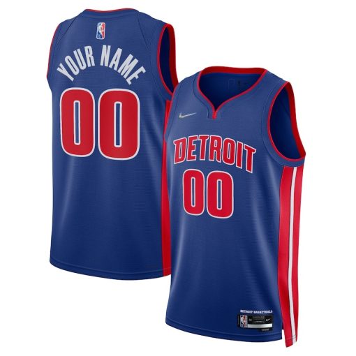 Nike Detroit Pistons Custom Unisex Swingman Jersey - Icon Edition - Blue - Image 3