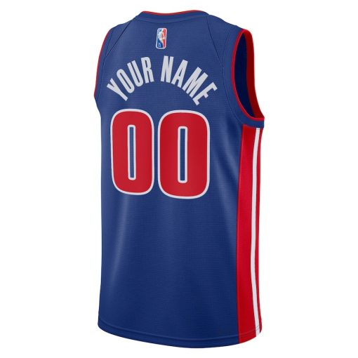 Nike Detroit Pistons Custom Unisex Swingman Jersey - Icon Edition - Blue - Image 2