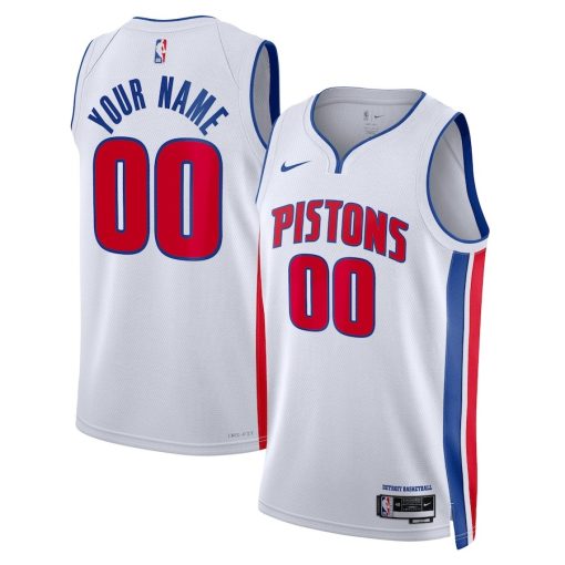 Nike Detroit Pistons Custom Unisex Swingman Jersey - Association Edition - White - Image 3