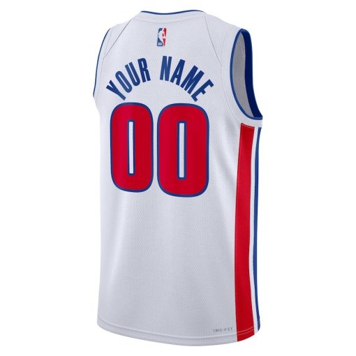 Nike Detroit Pistons Custom Unisex Swingman Jersey - Association Edition - White - Image 2