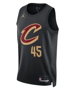 Jordan Cleveland Cavaliers #45 Donovan Mitchell Unisex Swingman Jersey - Statement Edition - Black