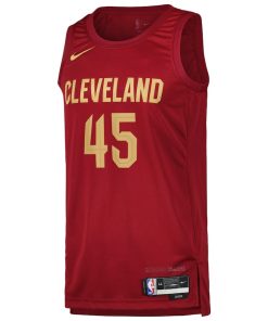 Nike Cleveland Cavaliers #45 Donovan Mitchell Swingman Player Jersey - Icon Edition - Wine