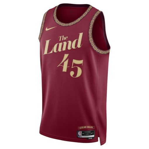 Nike Cleveland Cavaliers #45 Donovan Mitchell Unisex  Swingman Jersey -  City Edition - Wine
