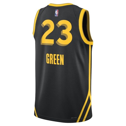 Nike Golden State Warriors #23 Draymond Green Unisex  Swingman Jersey - City Edition - Black - Image 2