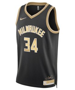 Nike Milwaukee Bucks #34 Giannis Antetokounmpo Unisex Swingman Jersey - Select Series – Black