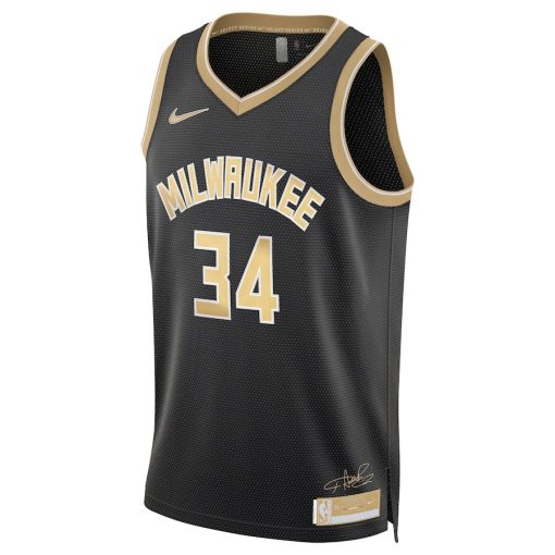 Nike Milwaukee Bucks #34 Giannis Antetokounmpo Unisex Swingman Jersey - Select Series – Black