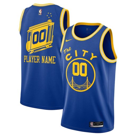 Nike Golden State Warriors Custom Hardwood Classics Unisex Swingman Jersey - Blue - Image 3