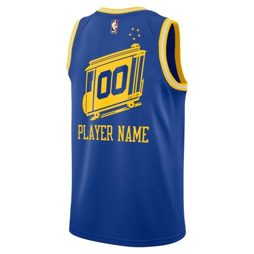 Nike Golden State Warriors Custom Hardwood Classics Unisex Swingman Jersey - Blue - Image 2