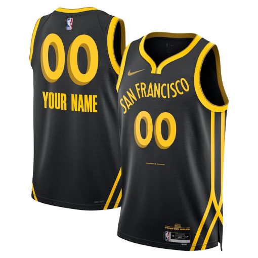 Nike Golden State Warriors Custom Unisex Swingman Jersey - City Edition - Black - Image 3