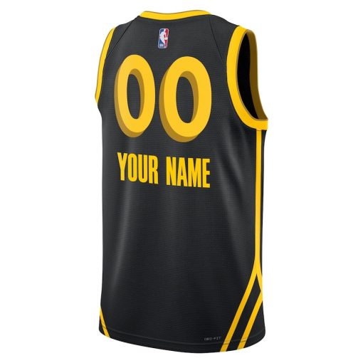 Nike Golden State Warriors Custom Unisex Swingman Jersey - City Edition - Black - Image 2