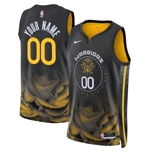 Nike Golden State Warriors Custom Unisex Swingman Jersey - City Edition - Black - Image 3