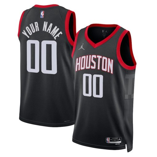 Jordan Houston Rockets Custom Unisex Swingman Jersey - Statement Edition - Black - Image 3