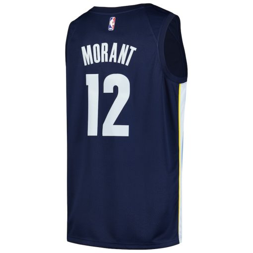 Nike Memphis Grizzlies #12 Ja Morant Unisex Swingman Jersey - Icon Edition - Navy - Image 2