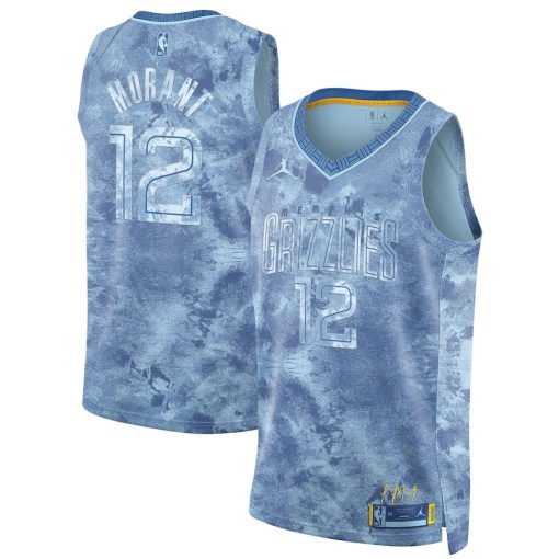 Nike Memphis Grizzlies #12 Ja Morant Unisex Swingman Jersey - Select Series - Light Blue - Image 3