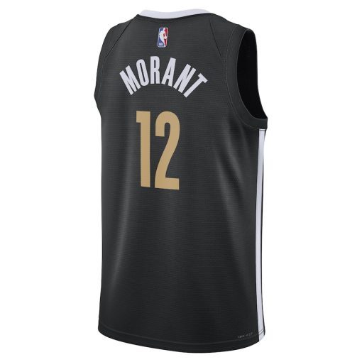 Nike Memphis Grizzlies #12 Ja Morant Unisex Swingman Jersey - City Edition - Black - Image 2