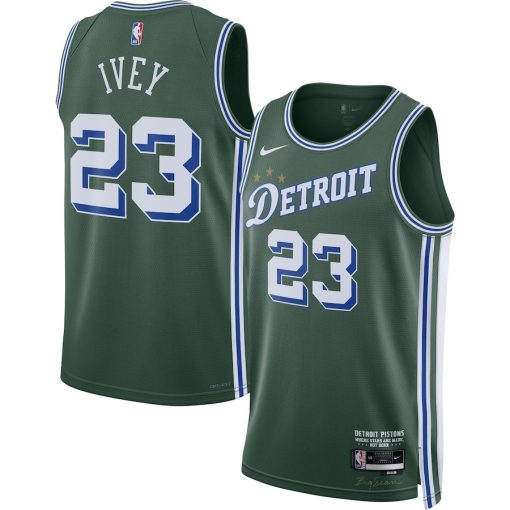 Nike Detroit Pistons #23 Jaden Ivey Unisex Swingman Jersey - City Edition - Green - Image 3