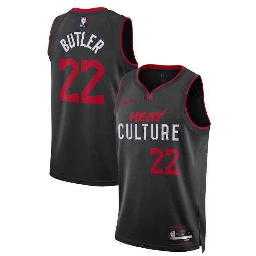 Nike Miami Heat #22 Jimmy Butler Unisex  Swingman Jersey - City Edition - Black - Image 3