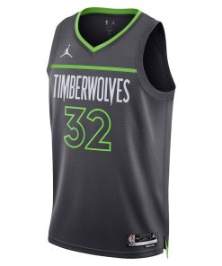 Jordan Minnesota Timberwolves #32 Karl-Anthony Towns Unisex Swingman Jersey - Statement Edition - Charcoal