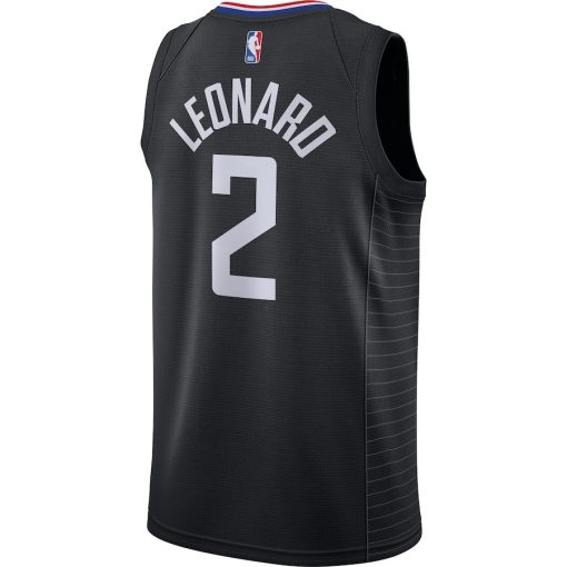 Jordan LA Clippers #2 Kawhi Leonard Unisex Swingman Jersey - Statement Edition - Black - Image 2